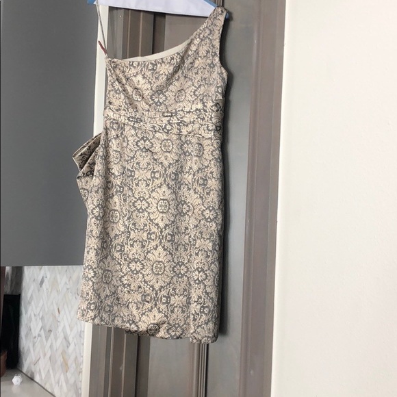 Kay Unger Pewter Damask Party Dress - Picture 4 of 6